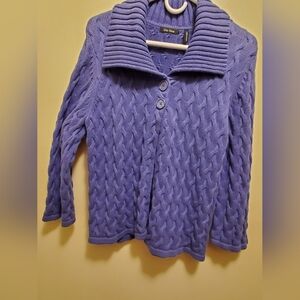 vise versa Lavender Cable Knit Cardigan